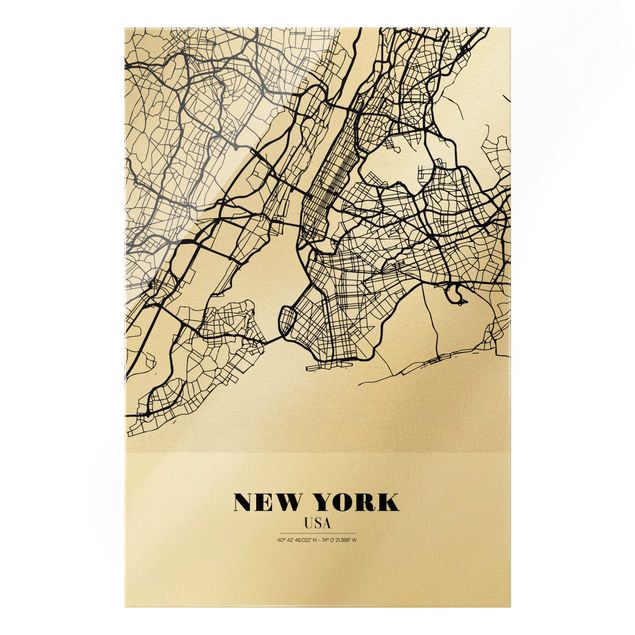 Tavlor arkitektur och skyline New York City Map - Classic