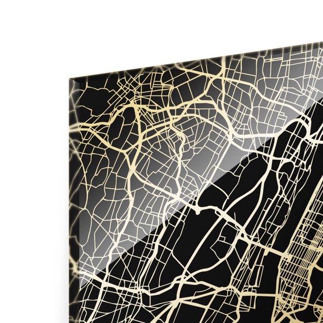 Tavlor arkitektur och skyline New York City Map - Classic Black