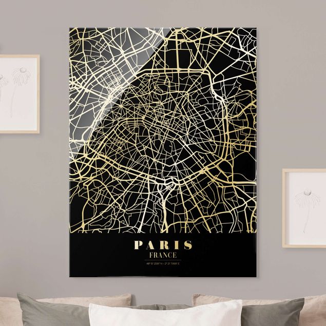 Glastavlor Paris Paris City Map - Classic Black