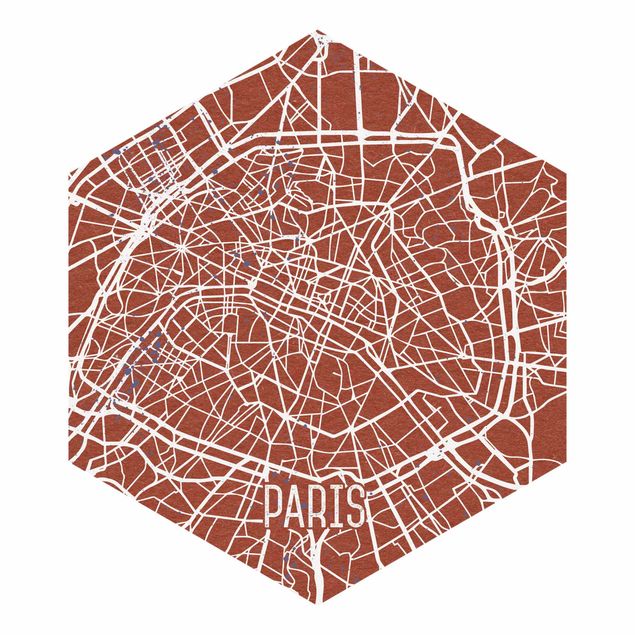 Fototapeter brun City Map Paris - Retro