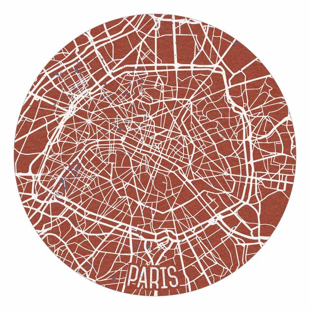 Tapeter modernt City Map Paris - Retro