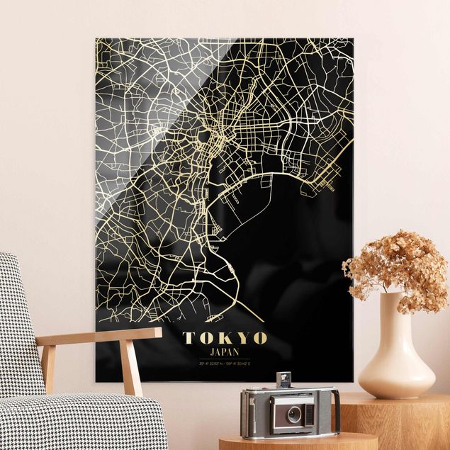 Kök dekoration Tokyo City Map - Classic Black