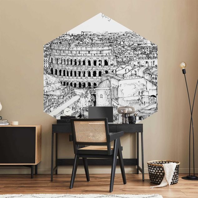 Fototapeter svart och vitt City Study - Rome