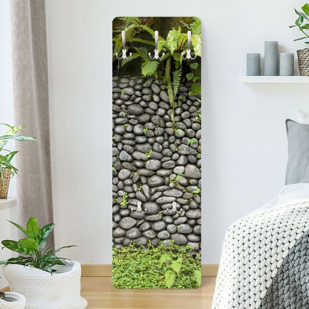 Klädhängare vägg mönster Stone Wall With Plants
