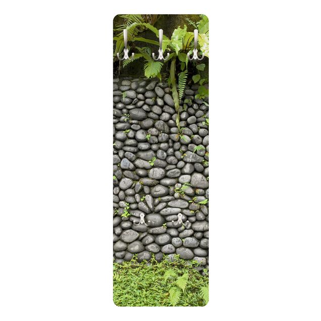 Klädhängare vägg grått Stone Wall With Plants