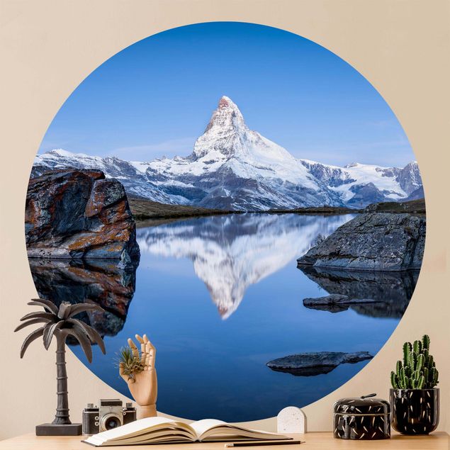 Fototapeter bergen Stellisee Lake In Front Of The Matterhorn