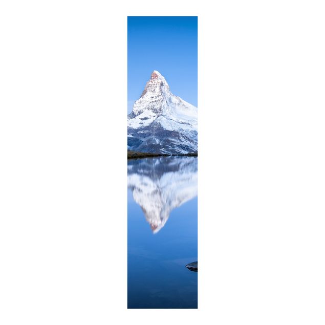 Panelgardiner arkitektur och skyline Stellisee Lake In Front Of The Matterhorn