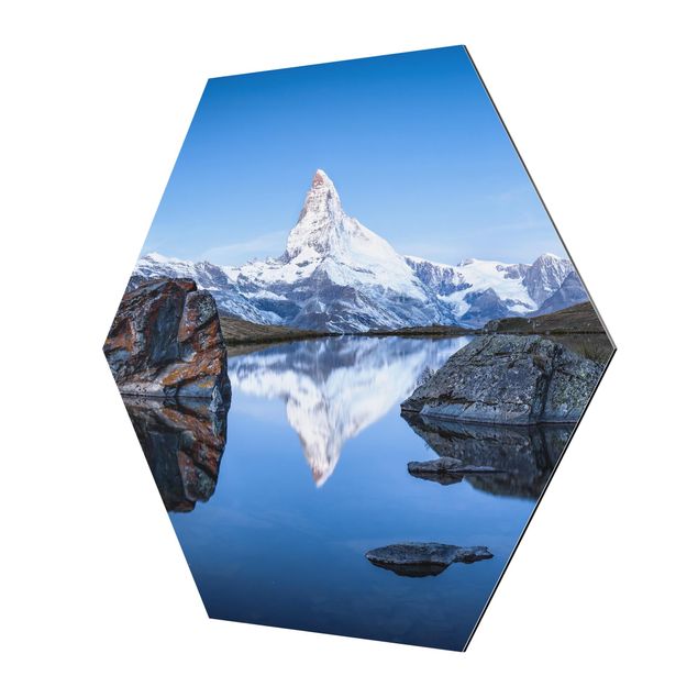 Tavlor natur Stellisee Lake In Front Of The Matterhorn