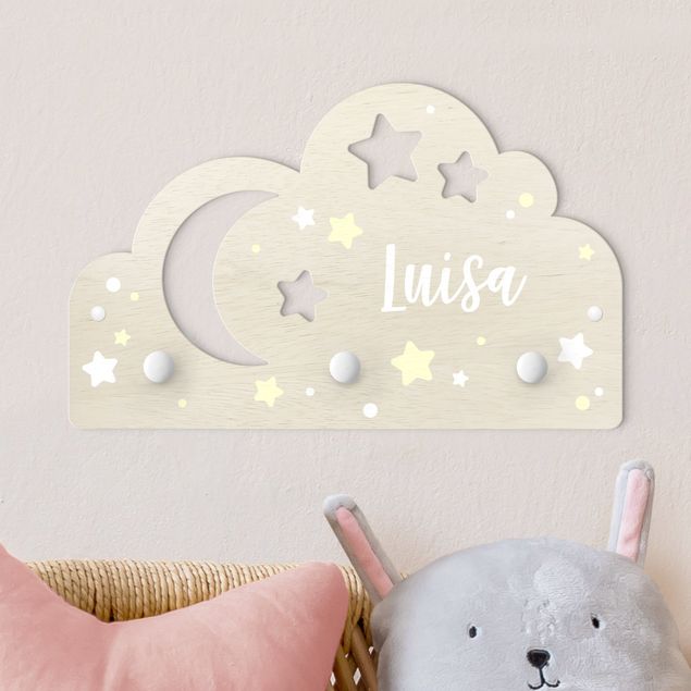 Inredning av barnrum Starry Cloud And Moon With Customised Name