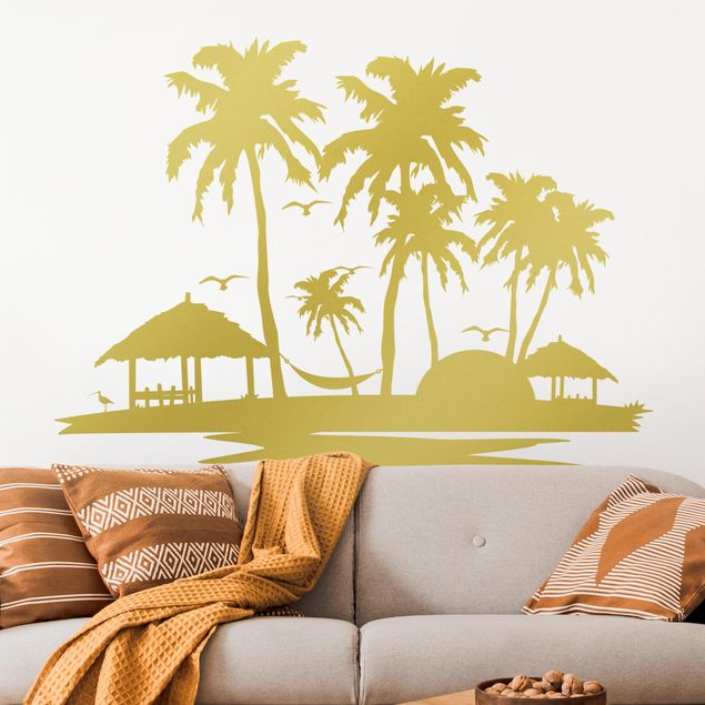 Wallstickers palmerna Beach & Palm trees