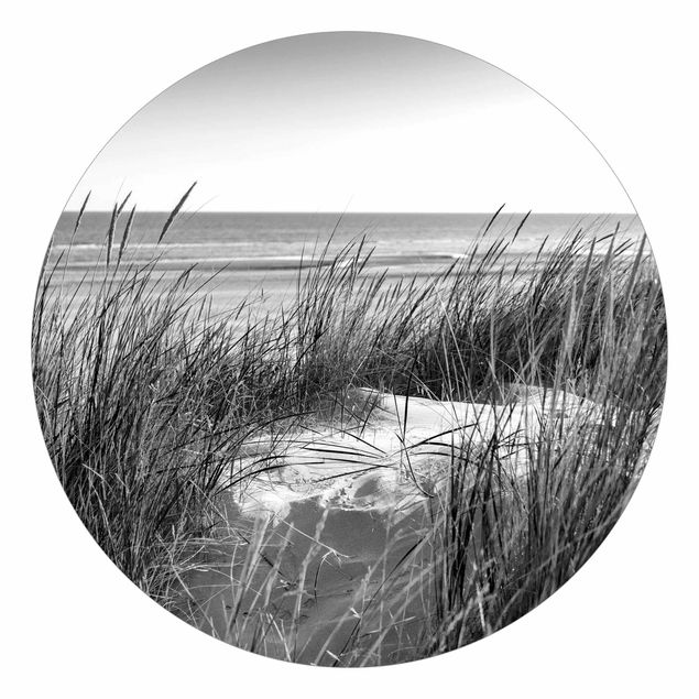 Tapeter modernt Beach Dune At The Sea Black And White