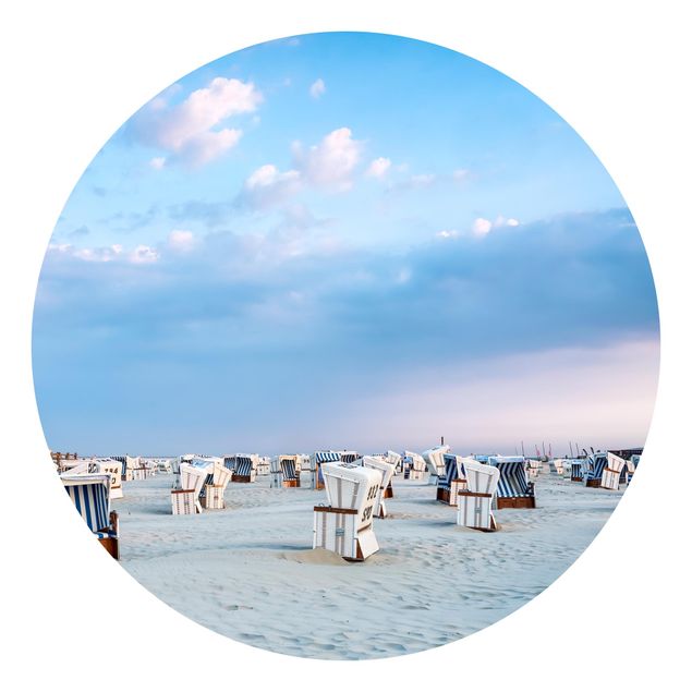 Tapeter modernt Beach Chairs On The North Sea Beach