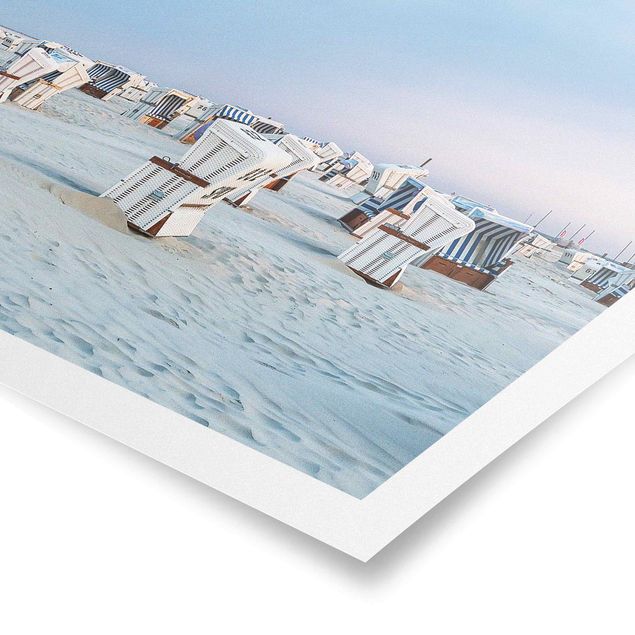 Posters arkitektur och skyline Beach Chairs On The North Sea Beach