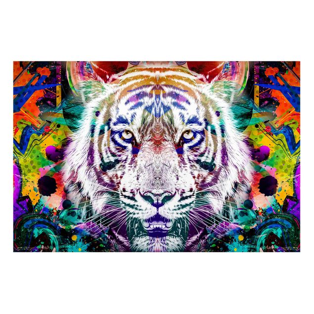 Magnettavla djur Street Art Tiger