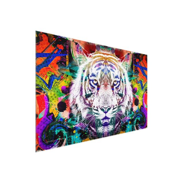 Tavlor abstrakt Street Art Tiger