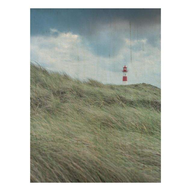Trätavlor landskap Stormy Times At The Lighthouse