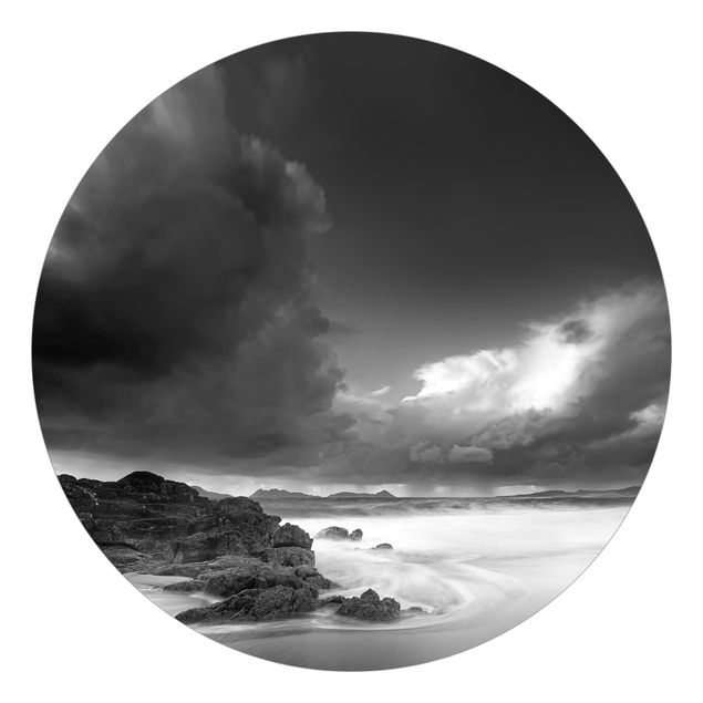 Fototapeter svart och vitt Storm Over The Coast