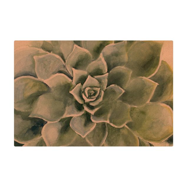 stor matta Succulent Plant Watercolour Dark