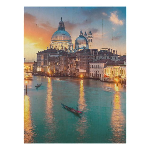 Trätavlor landskap Sunset in Venice