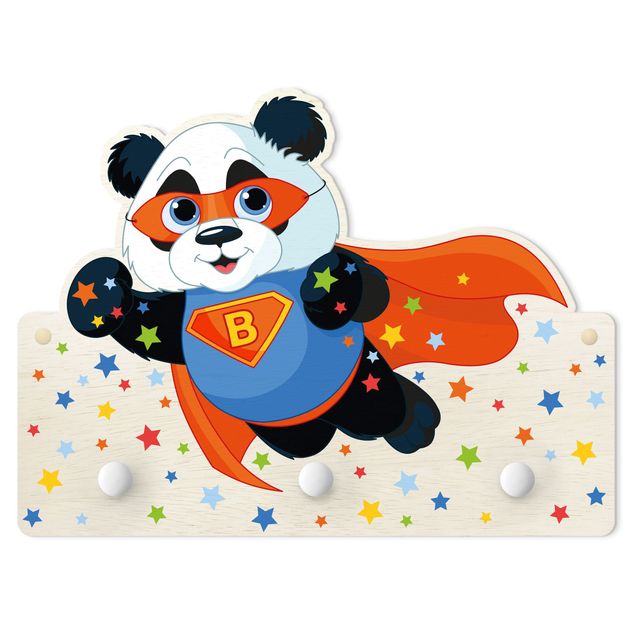 Klädhängare vägg färgglada Super Panda With Desired Letters