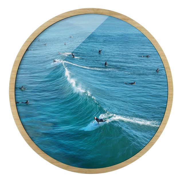Tavlor med ram stränder Surfer At Huntington Beach