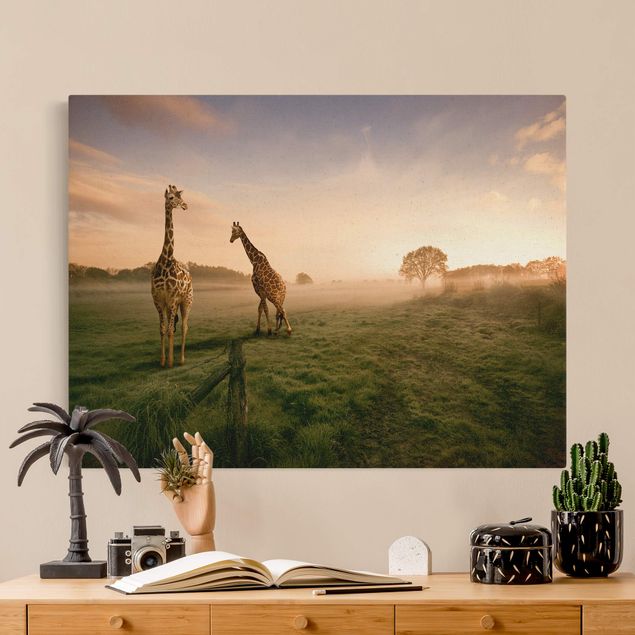 Canvastavlor giraffer Surreal Giraffes