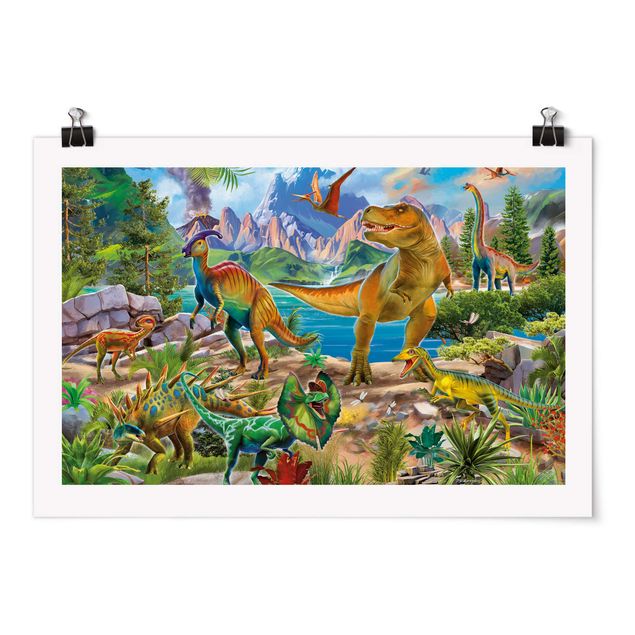 Tavlor djur T-Rex And Parasaurolophus
