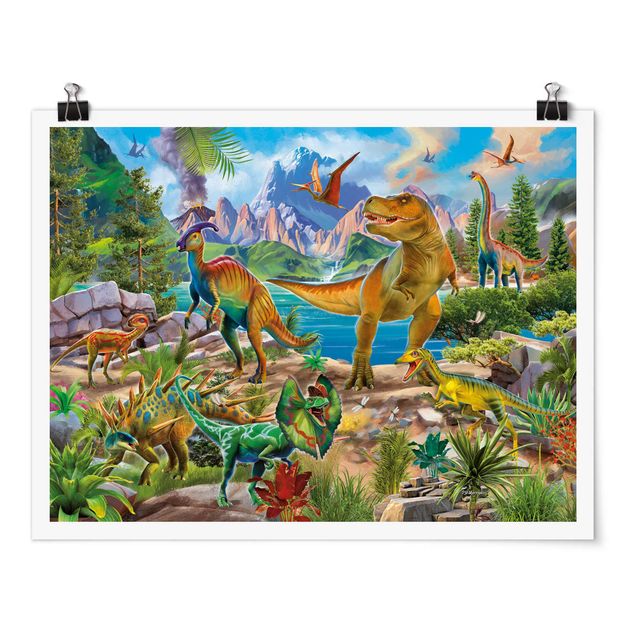Tavlor djur T-Rex And Parasaurolophus