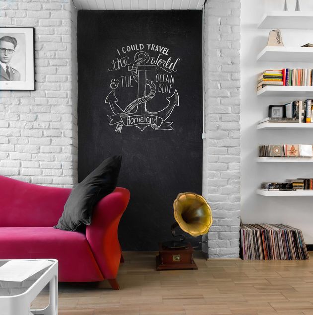 Självhäftande folier svart Living Room - DIY Chalkboard Wallpaper