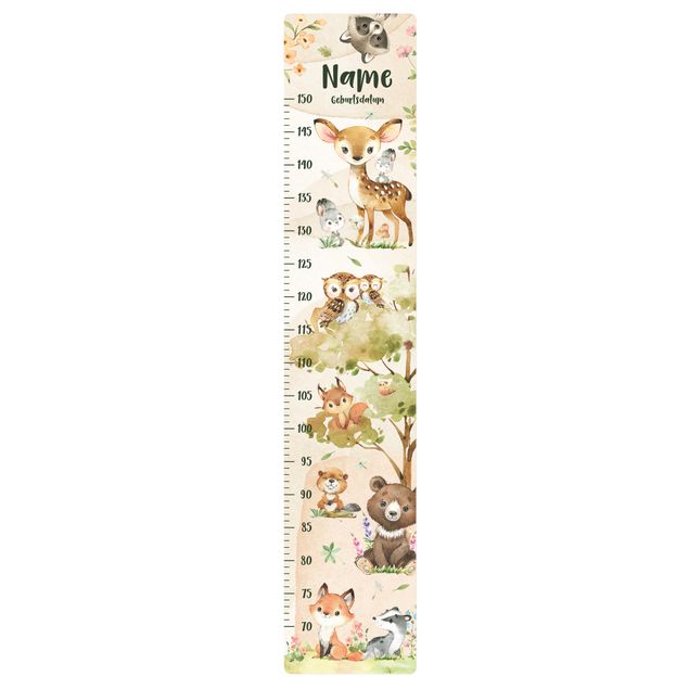 Wallstickers björnar Animals from the forest watercolour with custom name
