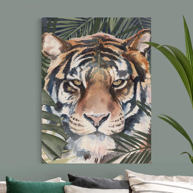 Canvastavlor katter Tiger In The Jungle