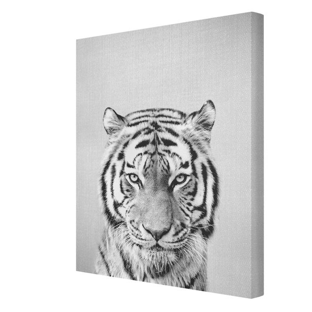 Canvastavlor djur Tiger Tiago Black And White