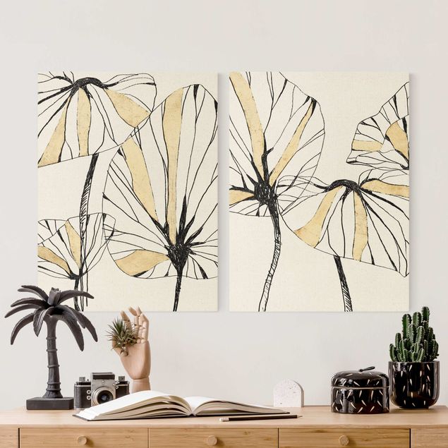 Tavlor Tropical Leaves With Gold