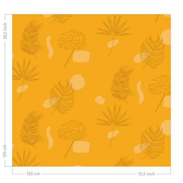 Kök dekoration Tropical Leaf Pattern - Warm Yellow