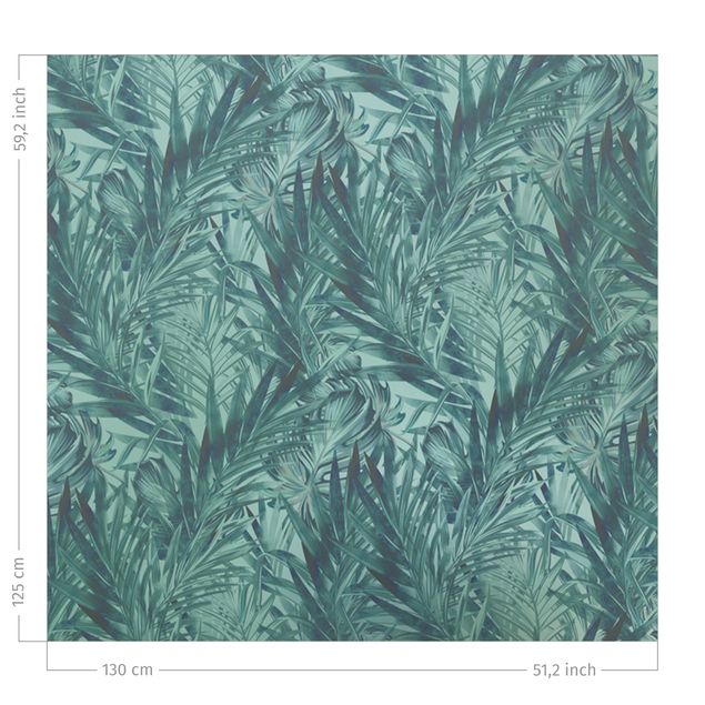 måttbeställd gardin Tropical Palm Leaves With Gradient Turquoise
