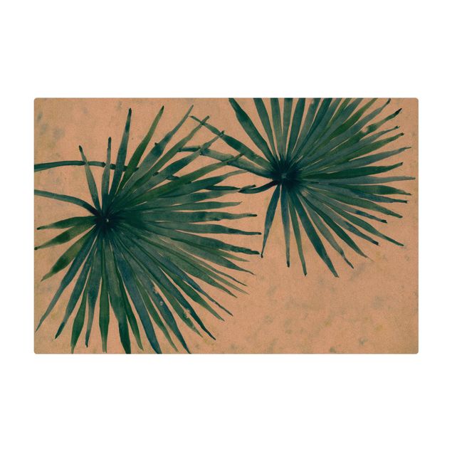 Kork-Teppich - Tropische Palmenblätter Close-Up - Querformat 3:2