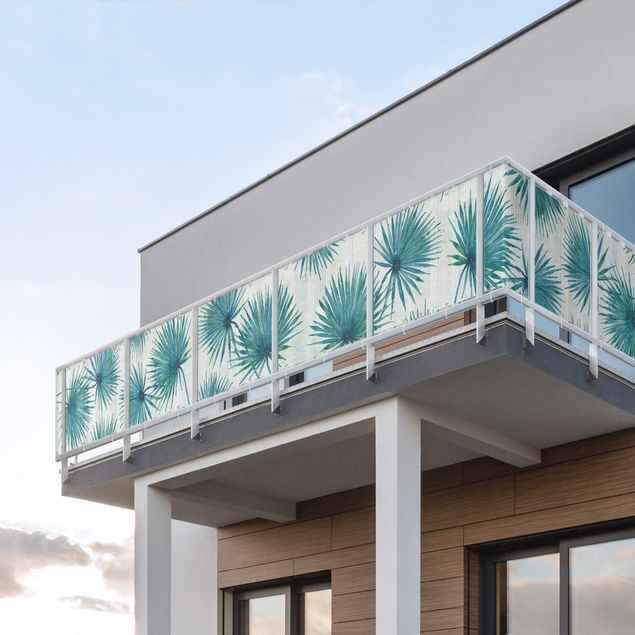 Insynsskydd för balkong väderbeständigt Tropical Palm Leaves Close-up