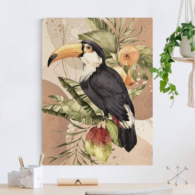 Canvastavlor fåglar Tropical Birds - Toucan