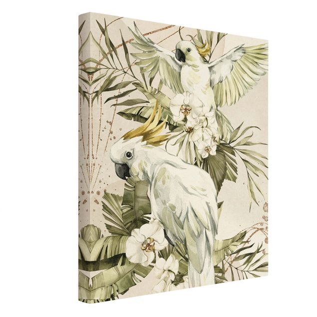 Canvastavlor Tropical Birds - White Cockatoes