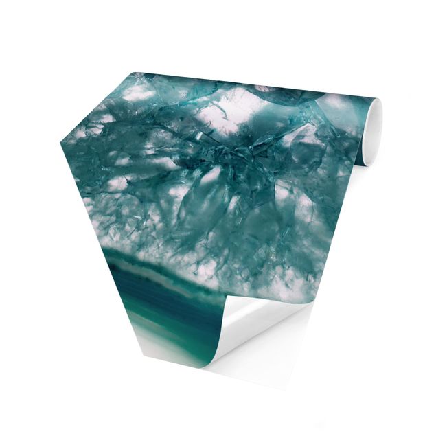 Hexagonala tapeter Turquoise Crystal