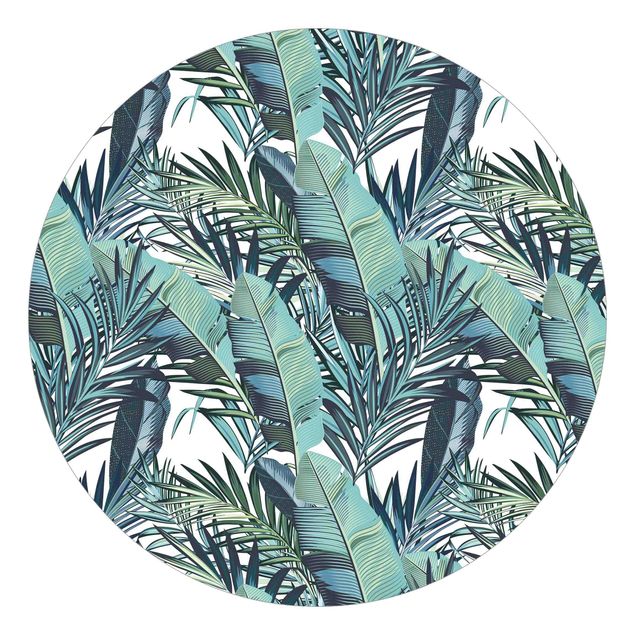 Tapeter modernt Turquoise Leaves Jungle Pattern