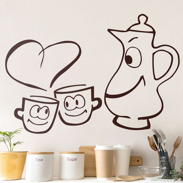 Autocolantes de parede café Cups in Love