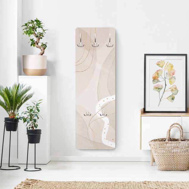 Klädhängare vägg beige Playful Impression With White Line