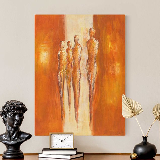 Canvastavlor konstutskrifter Four Figures In Orange 02