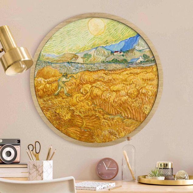 Tavlor med ram konstutskrifter Vincent Van Gogh - Wheatfield With Reaper