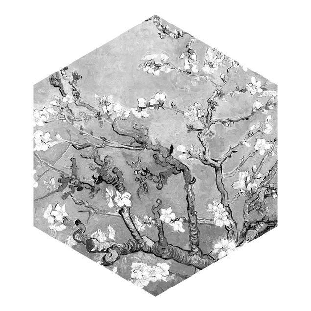Konststilar Vincent Van Gogh - Almond Blossom Black And White