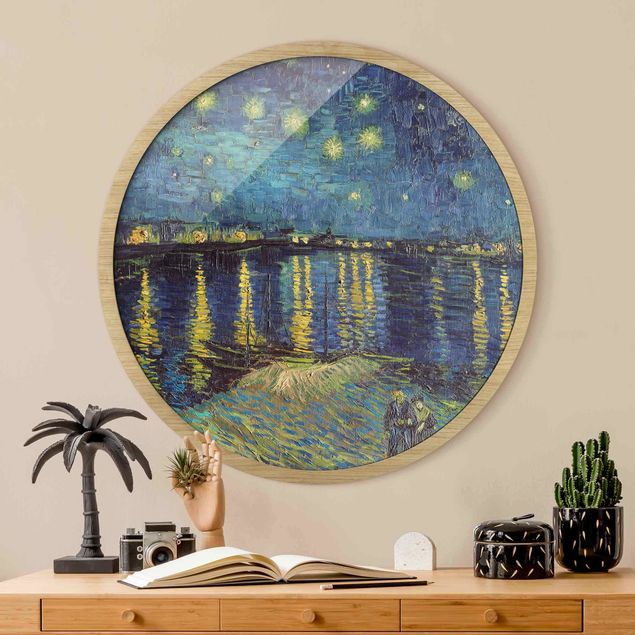 Tavlor med ram konstutskrifter Vincent Van Gogh - Starry Night Over The Rhone