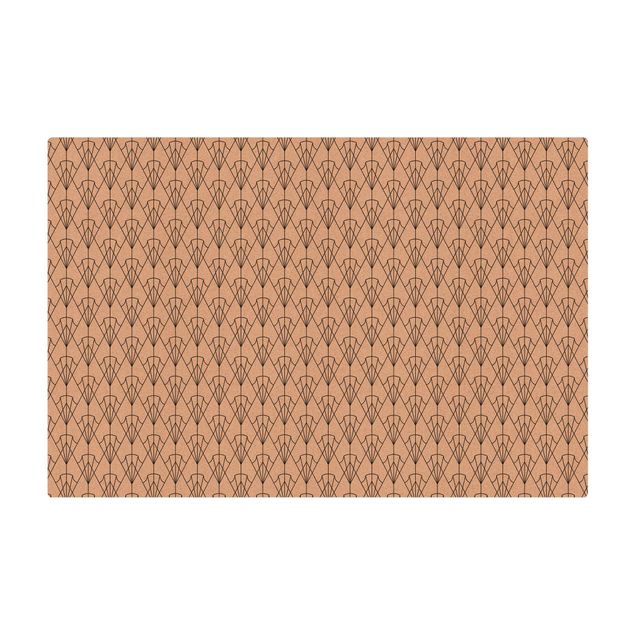 Kork-Teppich - Vintage Art Deco Muster Pfeile XXL Schwarz - Querformat 3:2