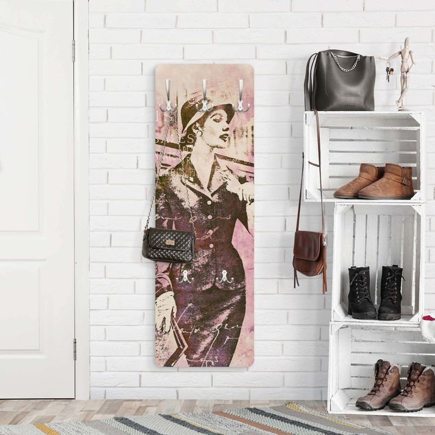 Klädhängare vägg lantlig Vintage Collage - Parisienne