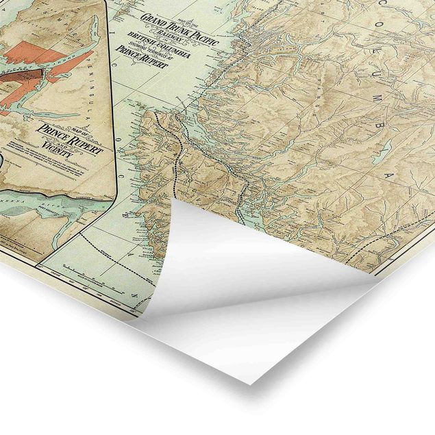 Tavlor Vintage Map British Columbia